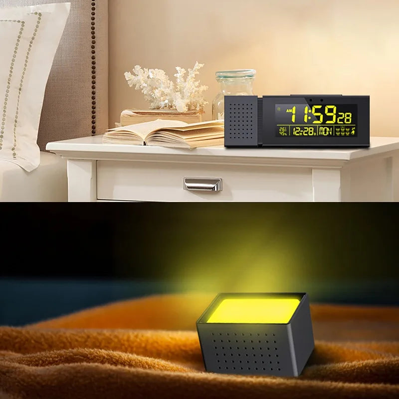 7-Color LED Alarm Clock | 6 Alarms, FM Radio, Temp & Humidity LED Alarm Clock QXL