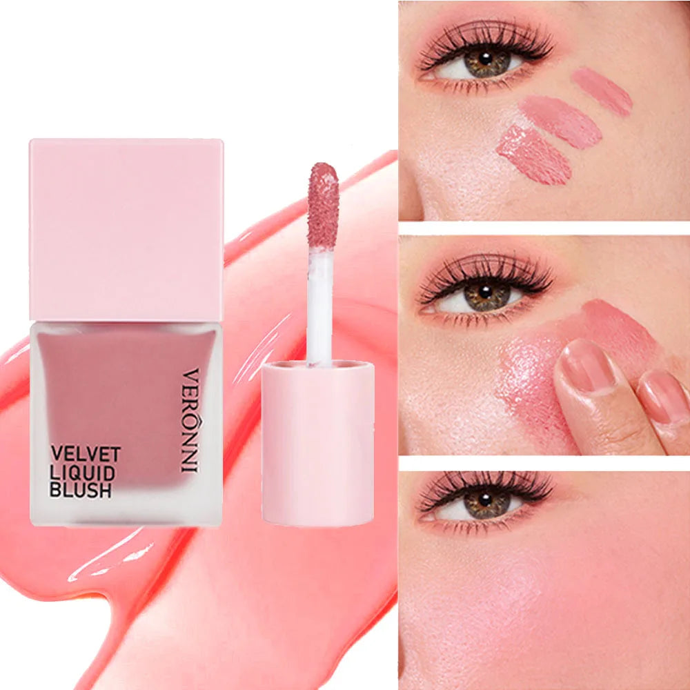 VERONNI Liquid Blush 4 Shades 5ml | Vegan Cheek Tint Dewy Matte Liquid Blush QXL