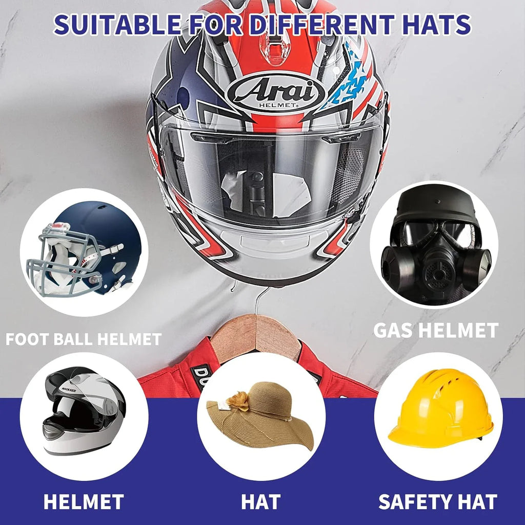 180° Rotating Helmet Wall Rack | Anti-Slip Aluminum Mount Helmet Wall Rack QXL