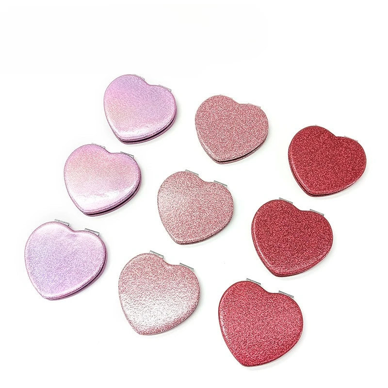 Heart-Shape Double-Sided Portable Makeup Mirror | Compact Gift Compact Makeup Mirror QXL