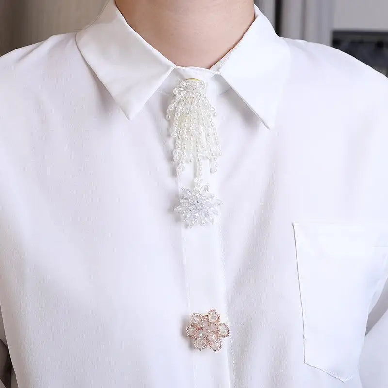 Pearl Rhinestone Button Covers | DIY Alloy Shirt Accessories Button Covers QXL