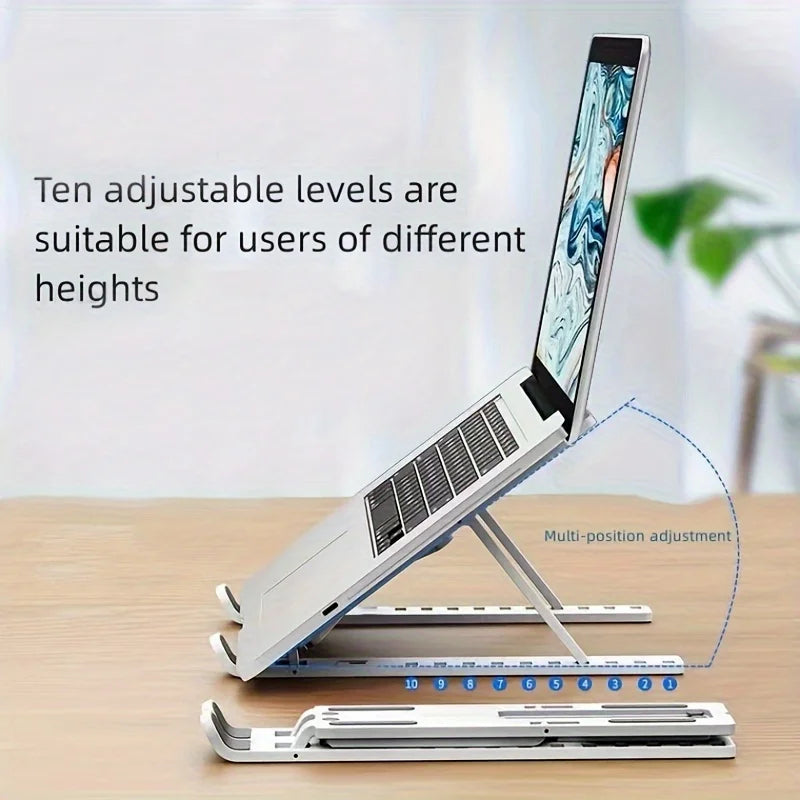 Portable Laptop Stand | 10-Level Folding Notebook Holder Laptop Stand QXL