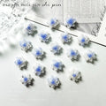 20-Pc Kawaii Blue Resin Nail Charms | Flower & Butterfly DIY Art Nail Art Charms QXL 20pcs