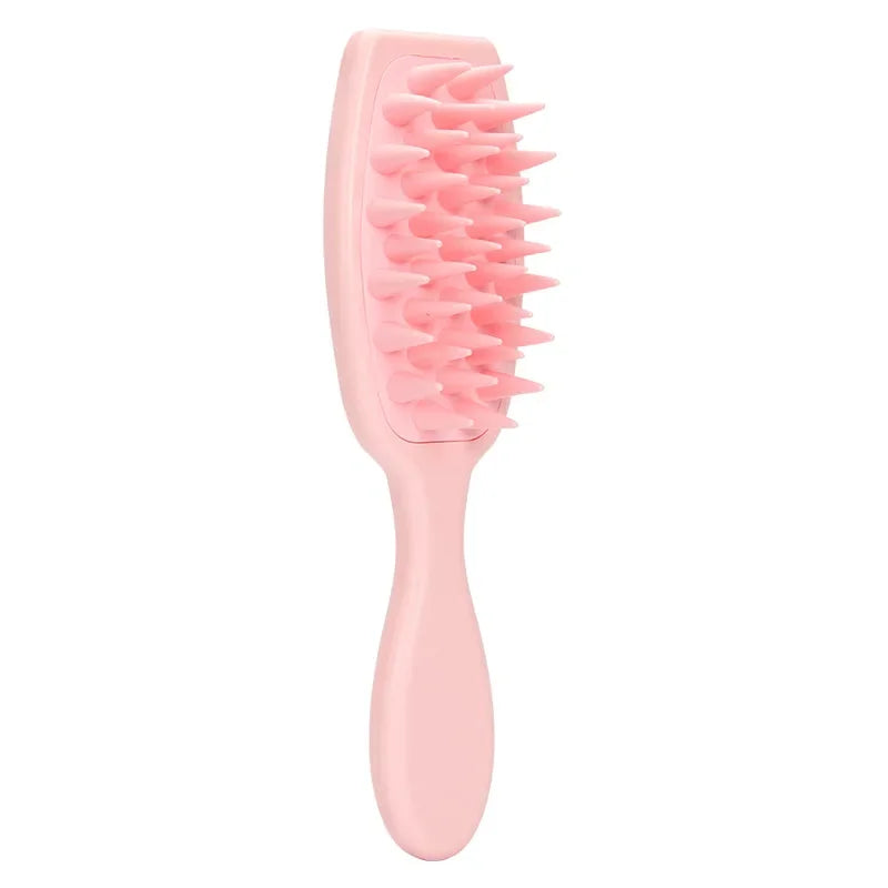 Silicone Scalp Massage Brush | Long Handle Shampoo Hair Comb Scalp Massage Brush QXL A- Pink China Mainland