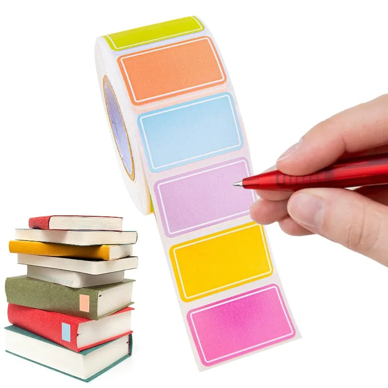 500-Count Waterproof Colored Name Labels – Write-On Sticker Roll Label Sticker Roll QXL