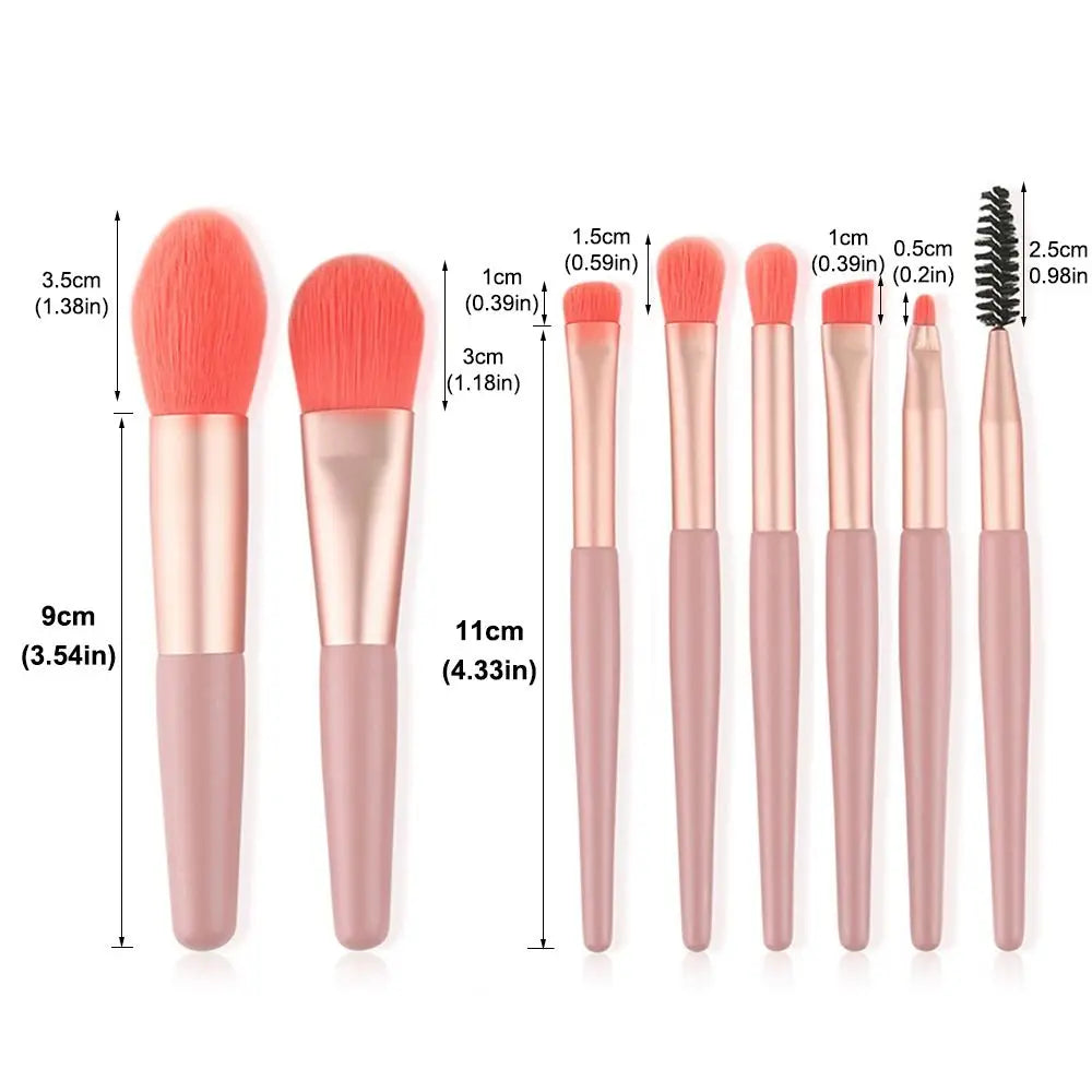 8-Piece Soft Synthetic Makeup Brush Set with Travel Bag Makeup Brush Set QXL