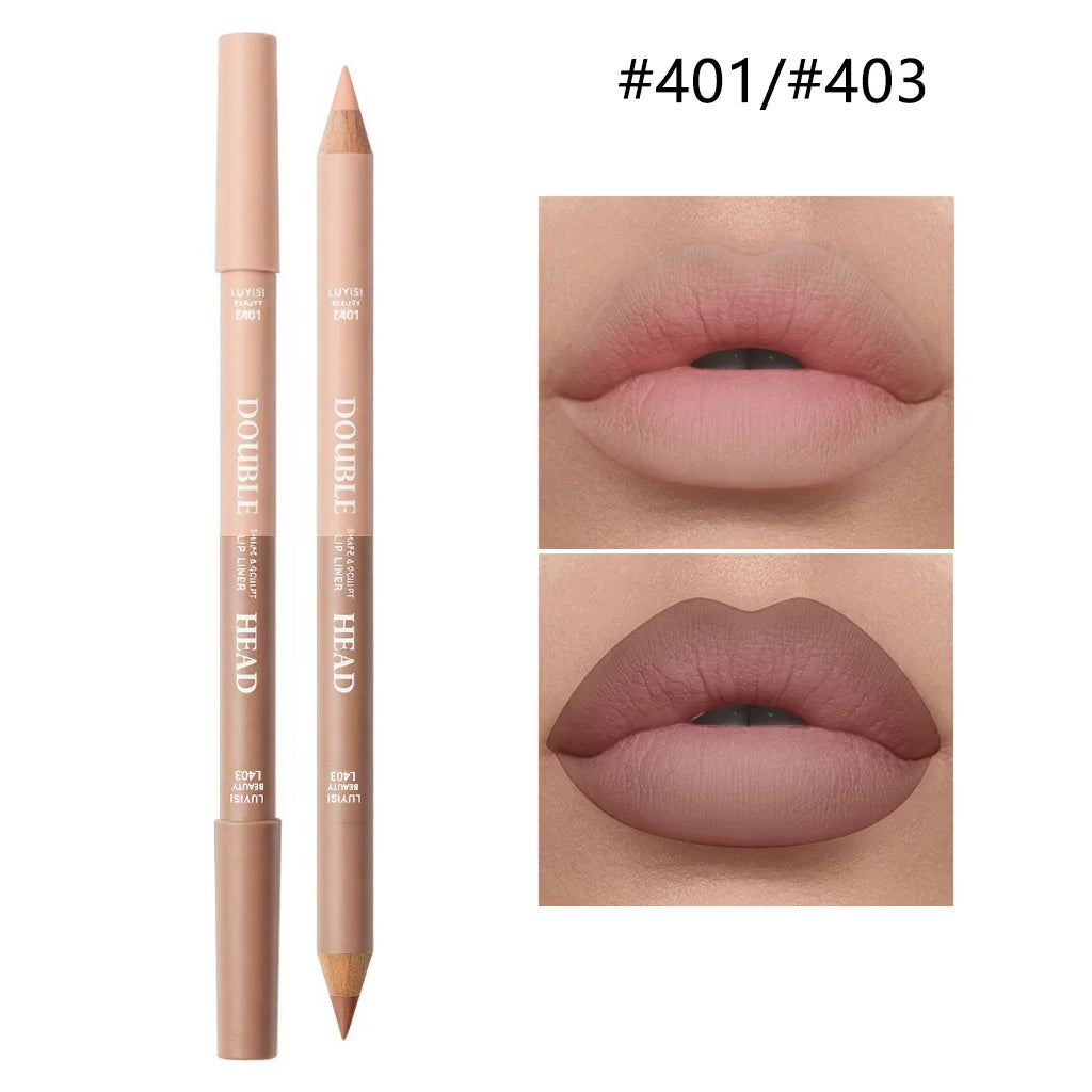 Double-Ended Matte Waterproof Lip Liner Pen | 6 Shades Lip Liner Pen QXL 401 403