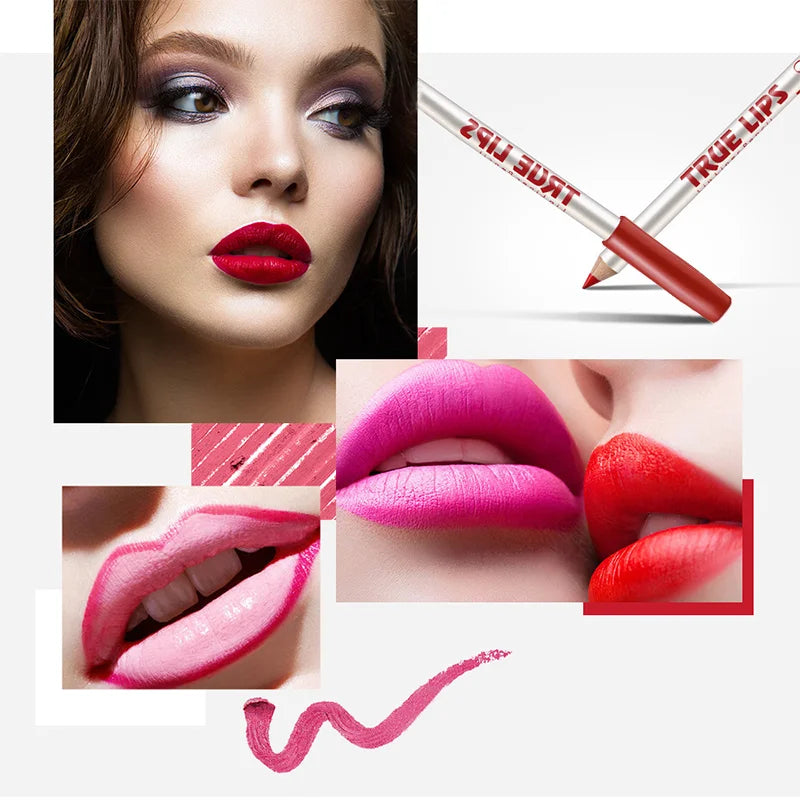 12-Pc Matte Lip Liner & Lipstick Set | Long-Lasting Color Lip Liner Set QXL
