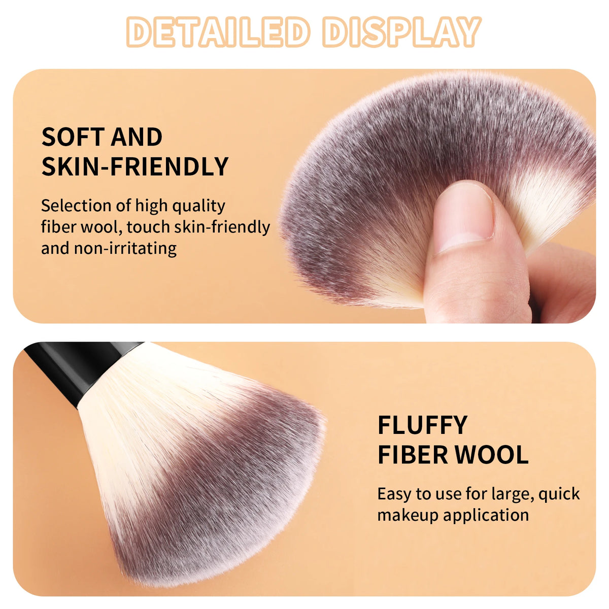 Ronshadow 2-Pc Powder & Contour Makeup Brush Set Makeup Brush Set QXL