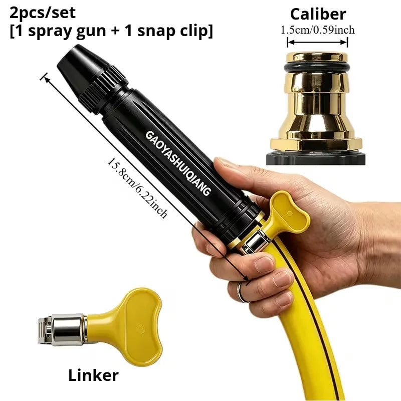 3-Piece High-Pressure Garden Water Gun Set | Copper Nozzle Garden Hose Nozzle Set QXL