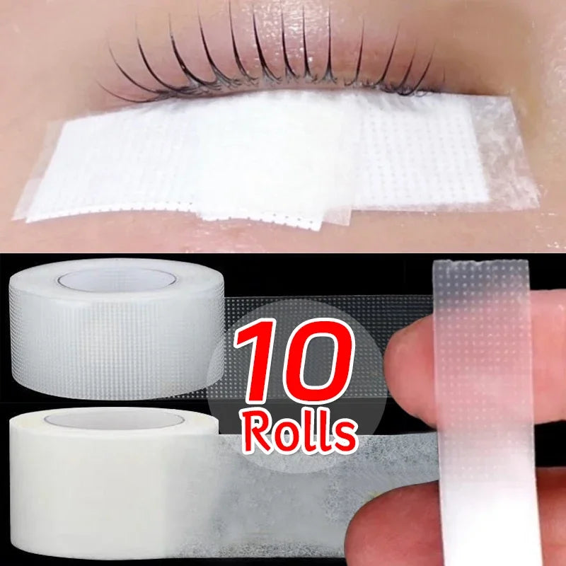 Breathable Eyelash Extension Tape – PE & Non-Woven 10 Rolls Lash Extension Tape QXL