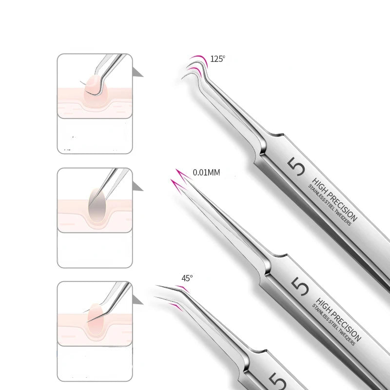 3-Piece Stainless Steel Facial Pore Cleansing Tool Set Pore Cleansing Tool Set QXL