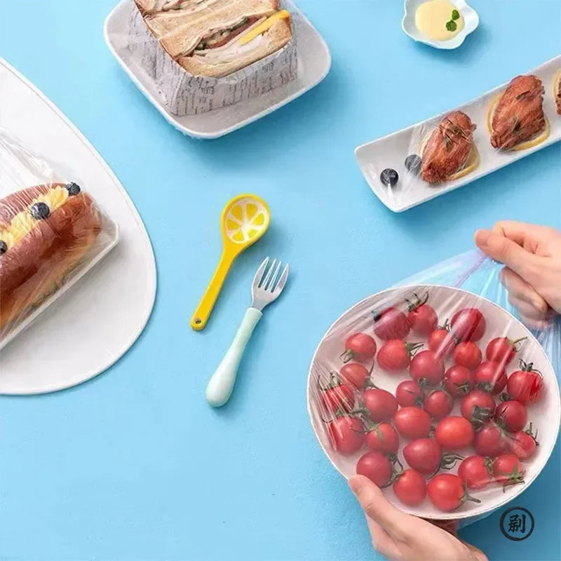 100-Pack Elastic Food Covers | Disposable Bowl Lids & Wraps Disposable Food Covers QXL