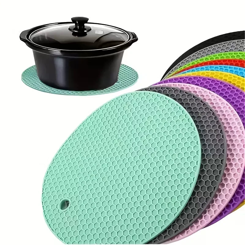 4-Pack Round Kitchen Trivets | Heatproof Table Protection Mats Kitchen Trivets QXL