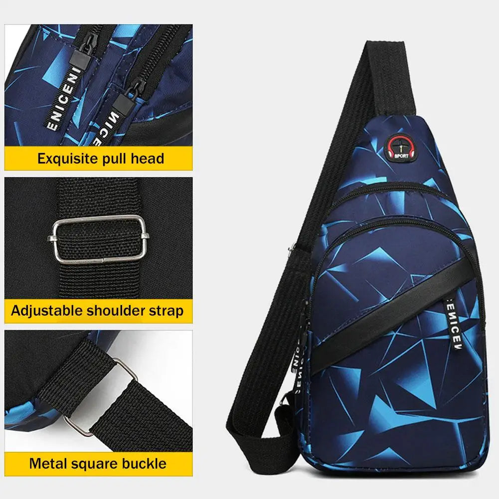 Oxford Crossbody Chest Bag | Large Capacity Unisex Sling Pack Crossbody Chest Bag QXL