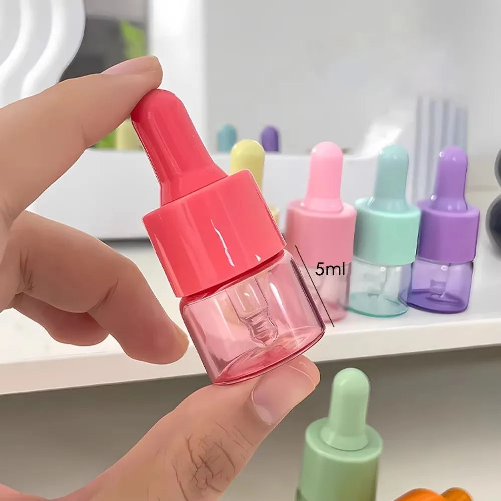 7-Pack Mini Glass Dropper Bottles 5ml & 10ml | Essential Oil Vials Glass Dropper Vials QXL