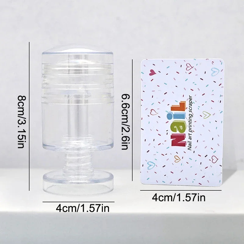 Rotatable Jelly Silicone Nail Stamper & Scraper Set Nail Art Stamper QXL