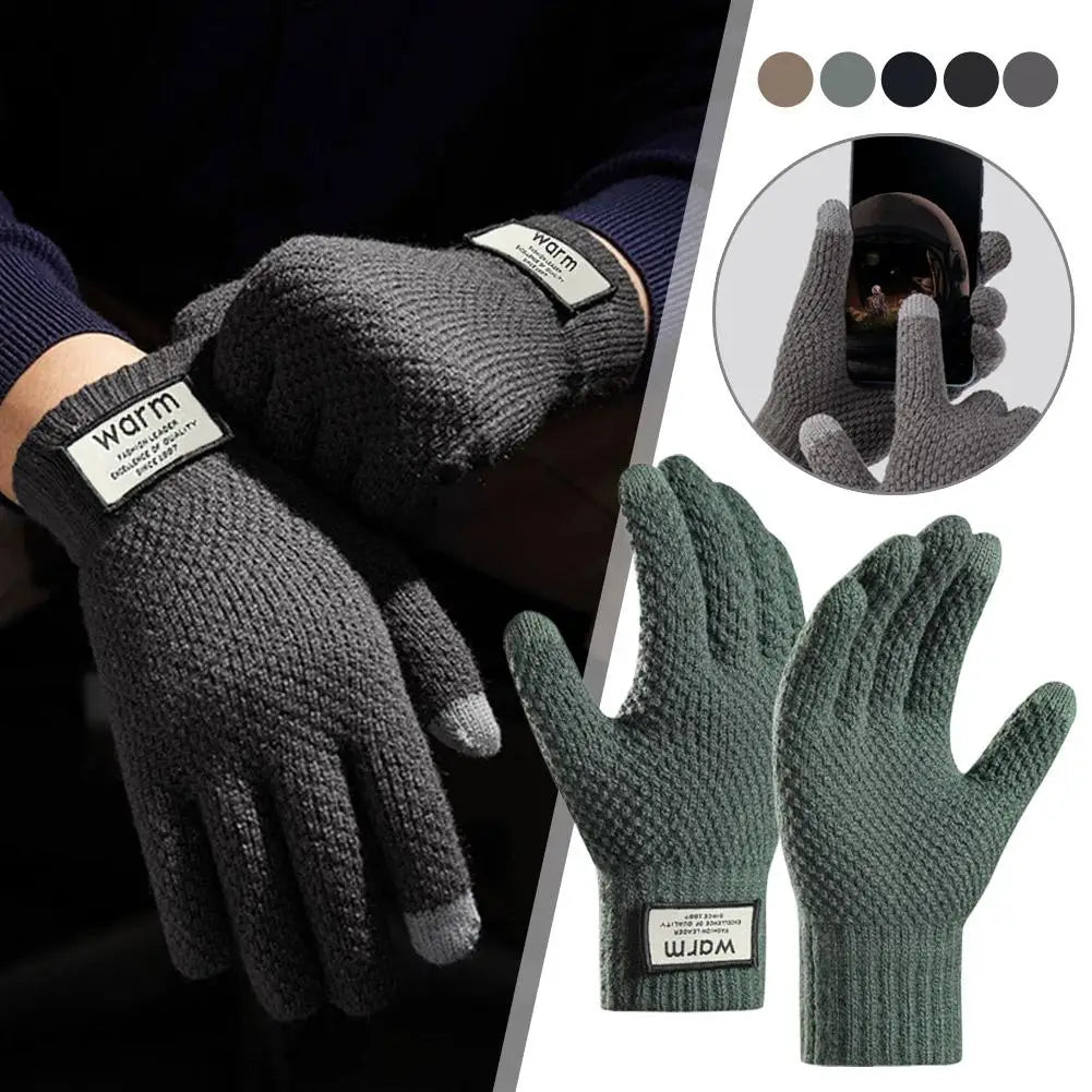 Fleece-Lined Touchscreen Winter Gloves – Unisex Pineapple Pattern Winter Touchscreen Gloves QXL
