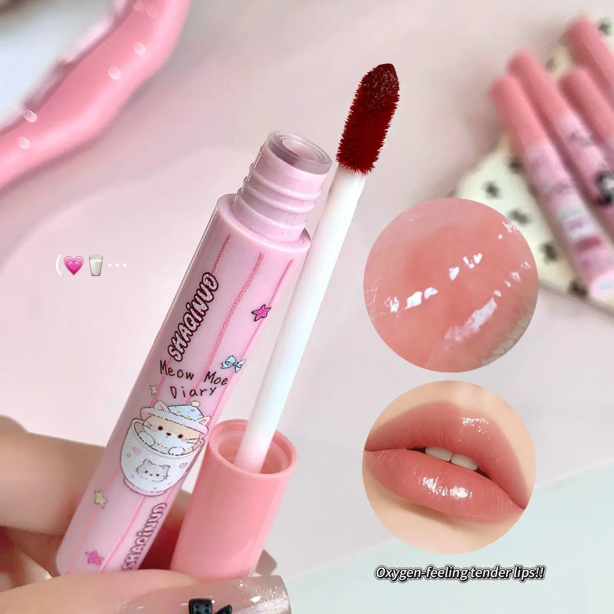 6-Piece Mirror Lip Gloss Set – Waterproof Moisturizing Lip Tint Lip Gloss Set QXL