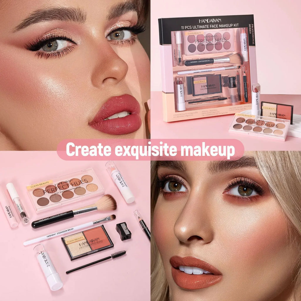 Handaiyan 11-Piece Makeup Kit | Eyeshadow Contour Blush Set Makeup Gift Set QXL