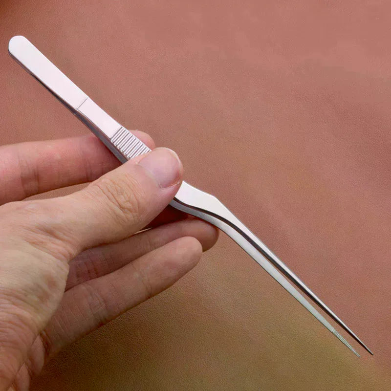 Angled Earwax Removal Tweezers – Curved Stainless Steel Forceps Ear Cleaning Forceps QXL