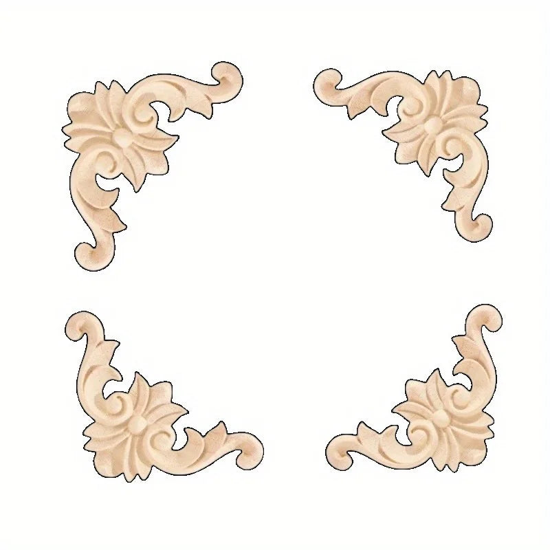 Wooden Corner Carving Decals 10/20-Pack | DIY Furniture Decor Wood Decorative Appliqué QXL