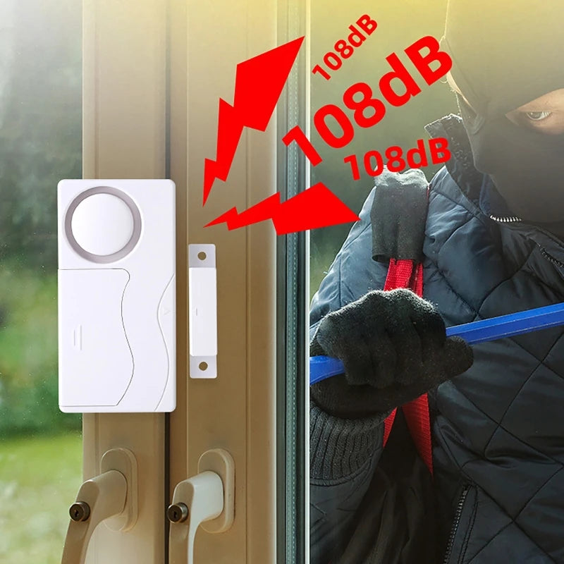 108dB Wireless Door & Window Alarm with Remote Control Door Window Alarm QXL