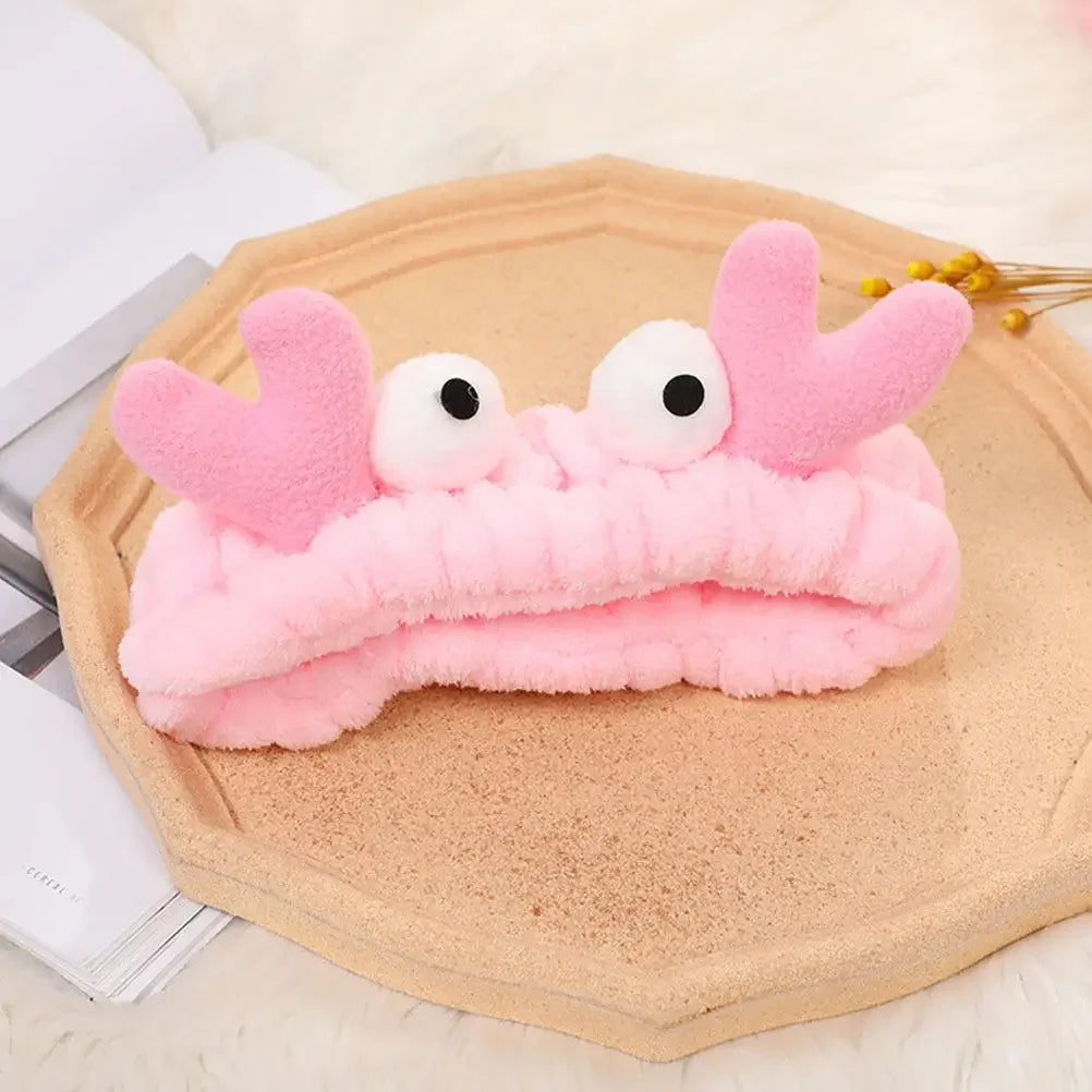 2-Pack Crab Face Wash Headbands | Non-Slip Fabric Hair Band Spa Hair Headband QXL