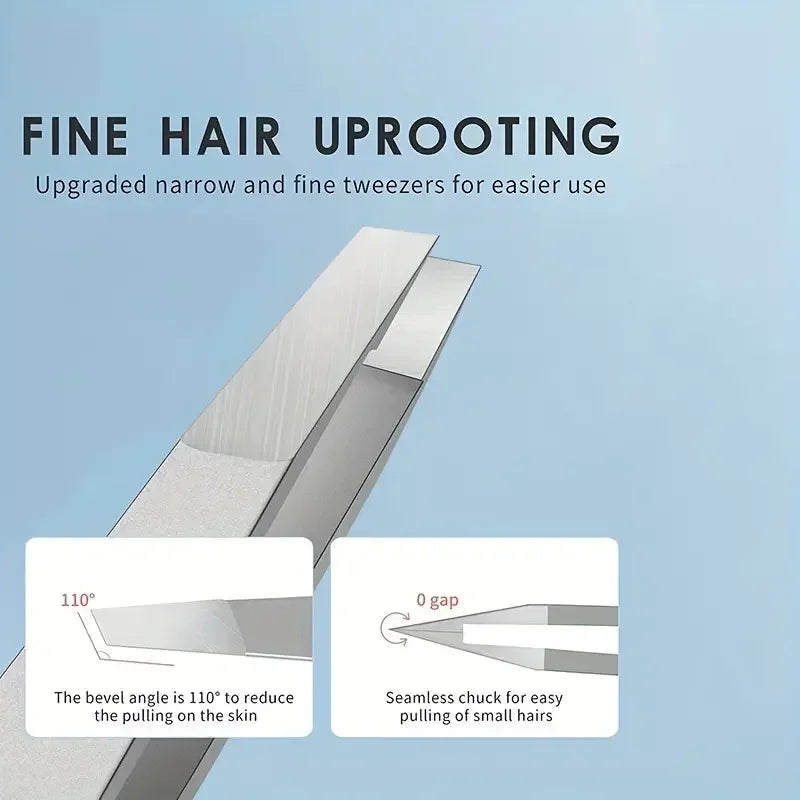 4-Pc Stainless Steel Precision Tweezers Set | Brow & Facial Precision Tweezers Set QXL