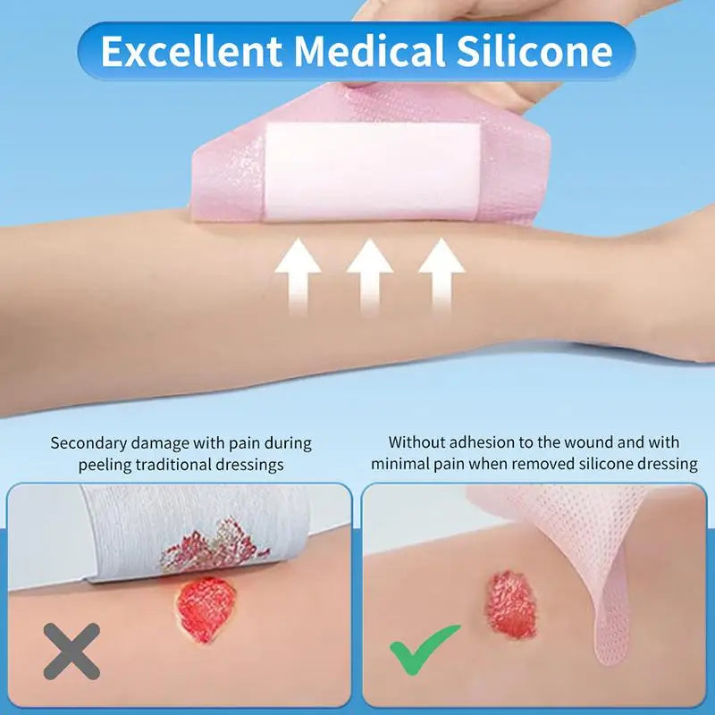 Silicone Foam Adhesive Dressing Pad – Waterproof Sensitive Skin Foam Wound Dressing QXL