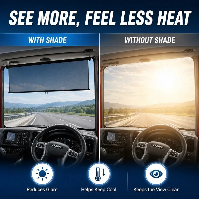 Retractable Windshield Sun Shade 75–150cm | UV & Glare Protection Car Windshield Sun Shade QXL