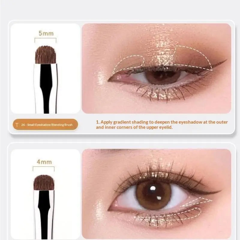 Shmacax 4/6-Pc Eye Detail Eyeshadow Brush Set | Horsehair Eye Makeup Brush Set QXL