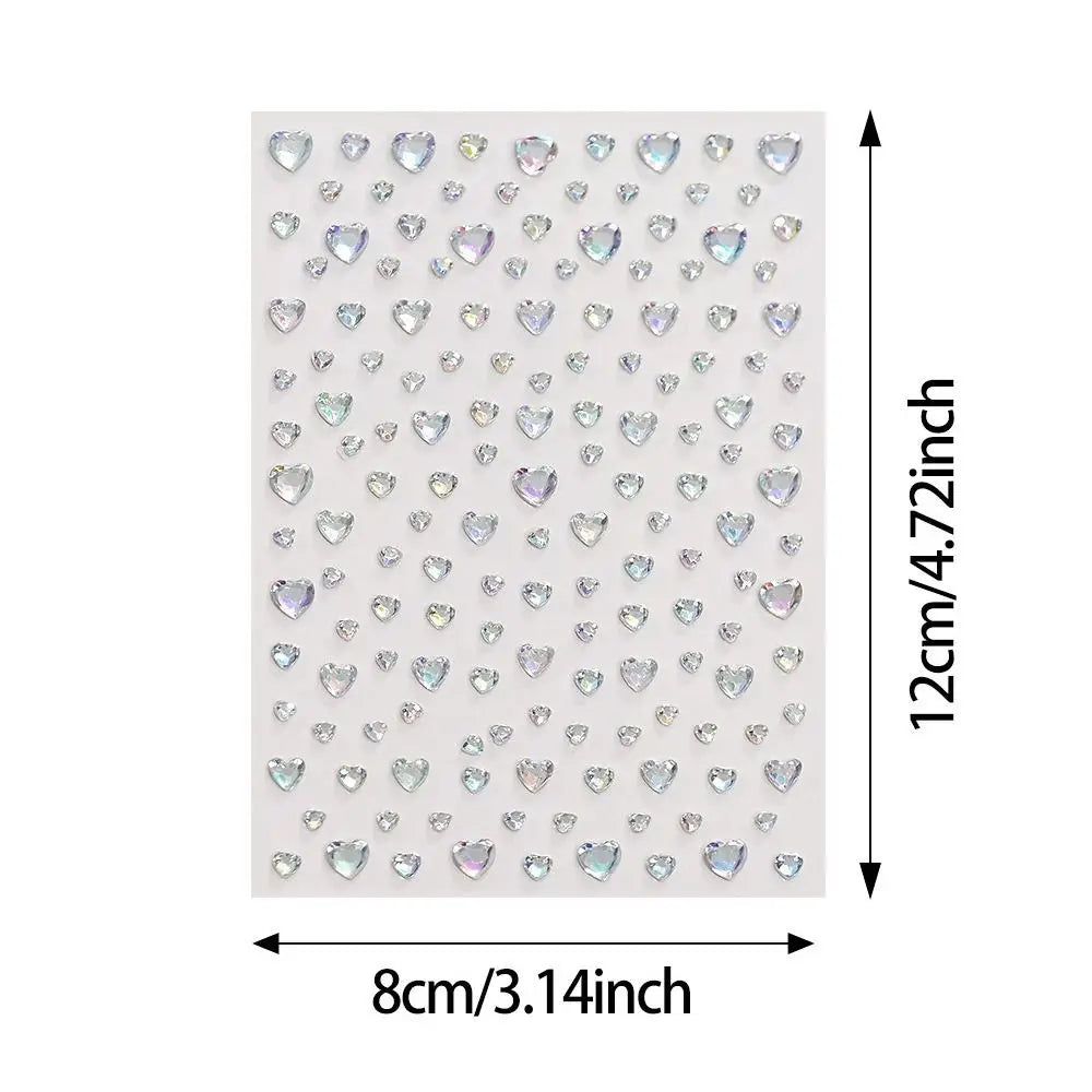 3D Face Rhinestone Stickers | Aurora Iridescent Body Gems Face Gem Stickers QXL