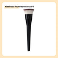 2-Pack Angled & Flat Foundation Brushes | Blush & Cream Foundation Brush Set QXL black flathead