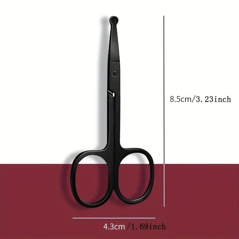 Round-Tip Stainless Steel Nose Hair Scissors | Safe Trim Nose Hair Scissors QXL
