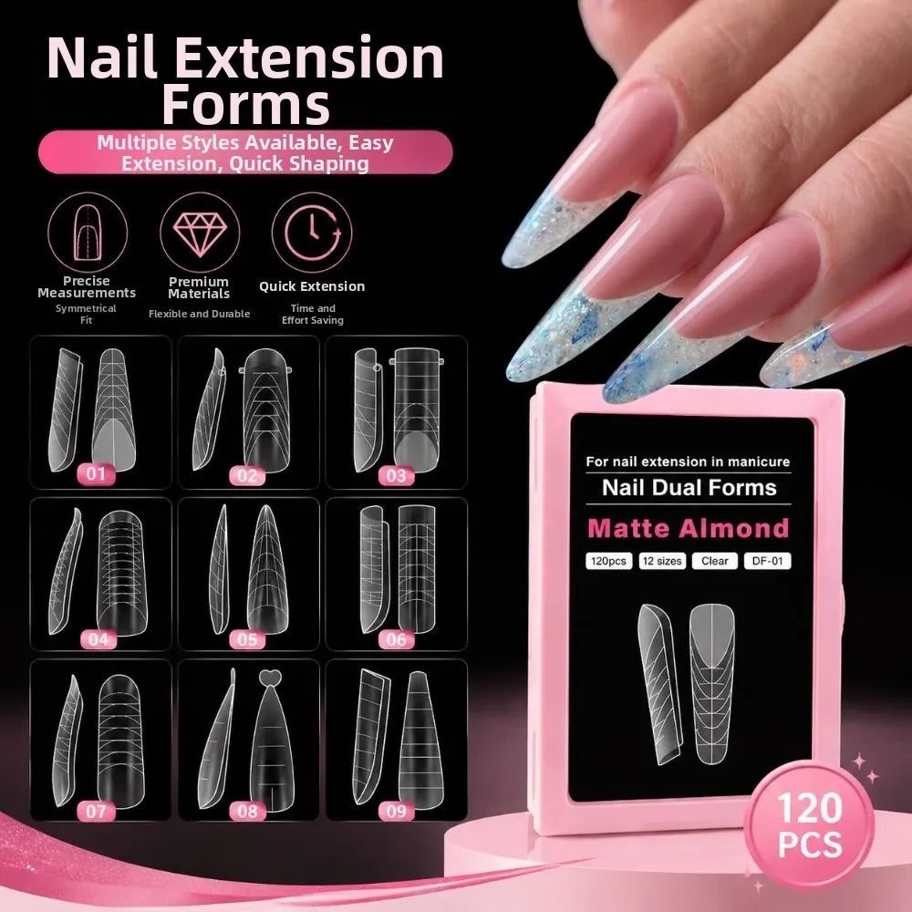 French Nail Molds Coffin Square Almond | 12 Sizes Full Cover Nail Art Molds QXL