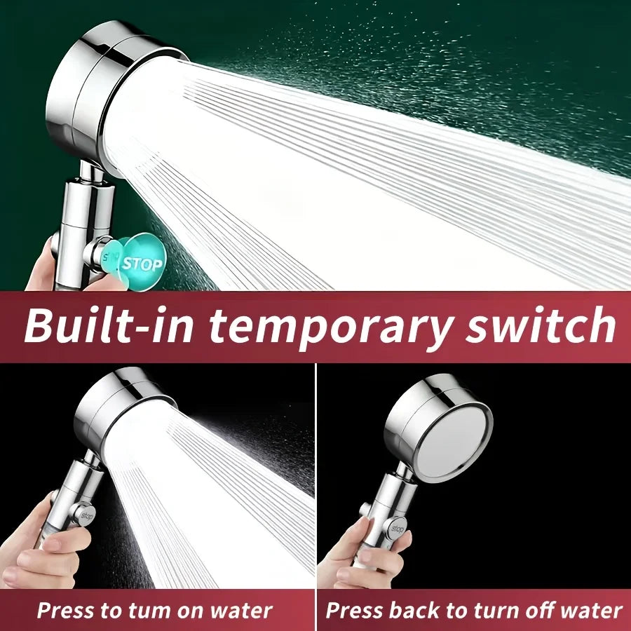 3-Setting High-Pressure Filtered Shower Head | Wall Mount Filtered Shower Head QXL
