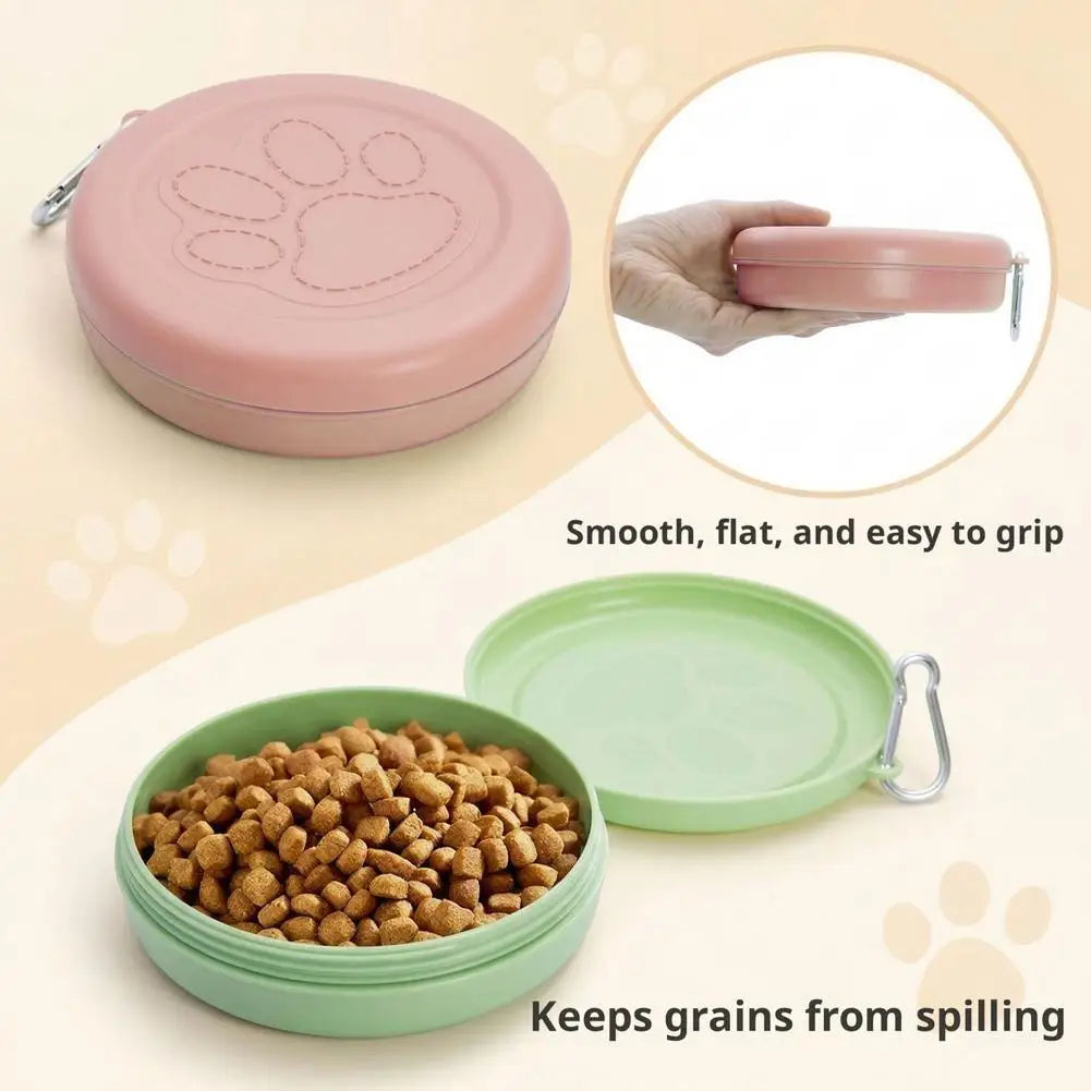 2-in-1 Travel Pet Bowl with Carabiner | Dog Food & Water Dish Travel Pet Bowl QXL