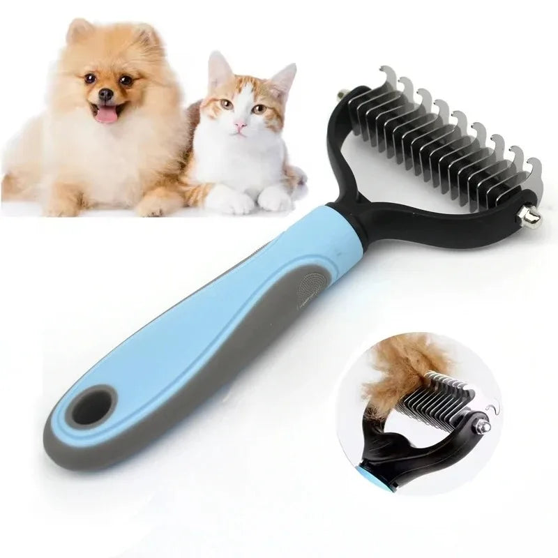 Pet Deshedding Brush & Knot Cutter Comb for Dogs & Cats Pet Grooming Comb QXL
