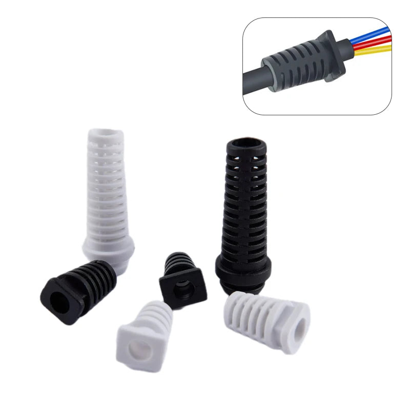 10-Pack Rubber Strain Relief Cord Boot Protectors 4.6–6mm Cord Boot Protector QXL