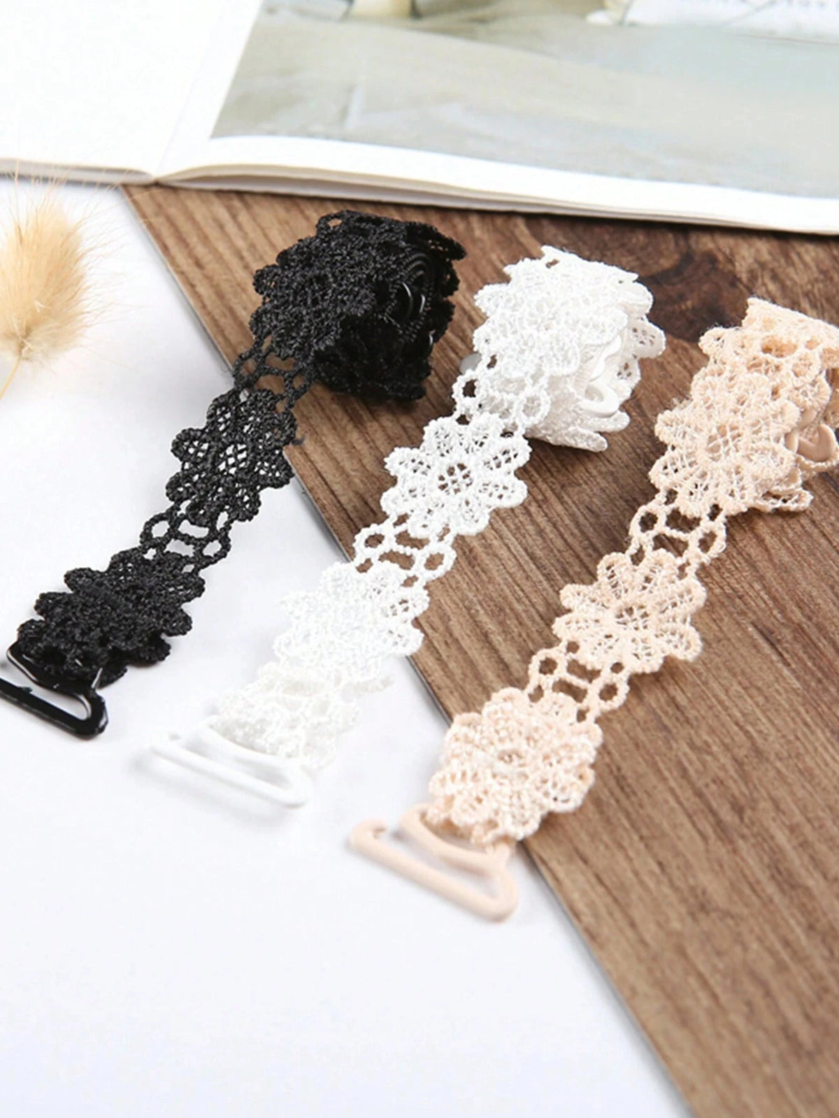 Lace Flower Bra Straps | Adjustable Anti-Slip Shoulder Straps Decorative Bra Straps QXL