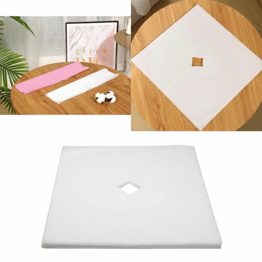 100-Pack Disposable Face Hole Towels | Massage & Spa Bed Disposable Massage Towel QXL