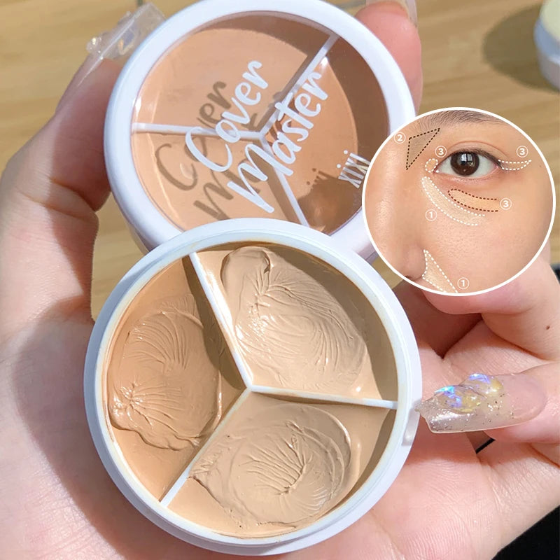3-in-1 Triple Shade Concealer Cream | Full Coverage Foundation Concealer Cream QXL