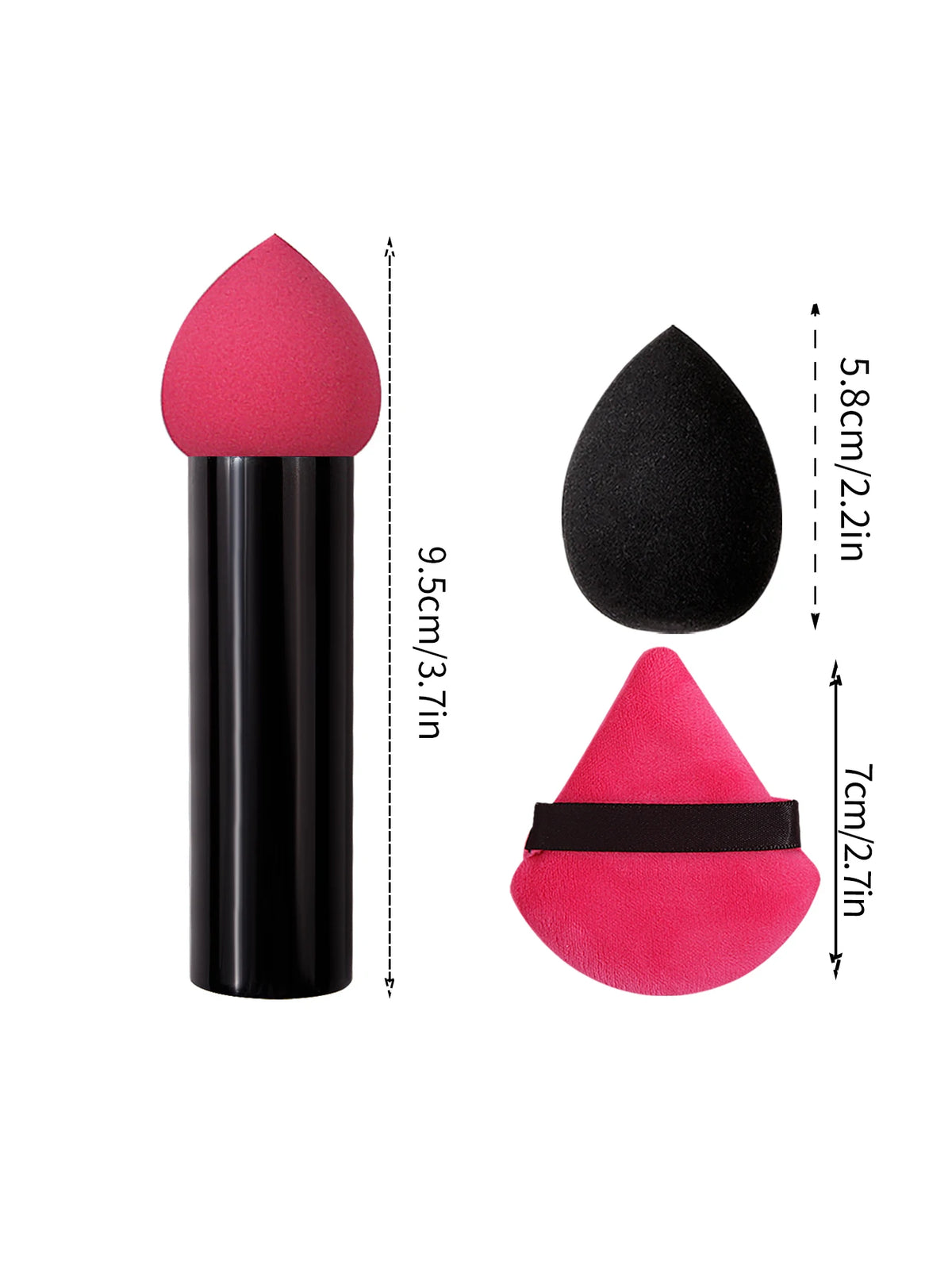 3-Piece Sponge Makeup Brush Set – Concealer, Smudge & Puff Sponge Makeup Brush Set QXL