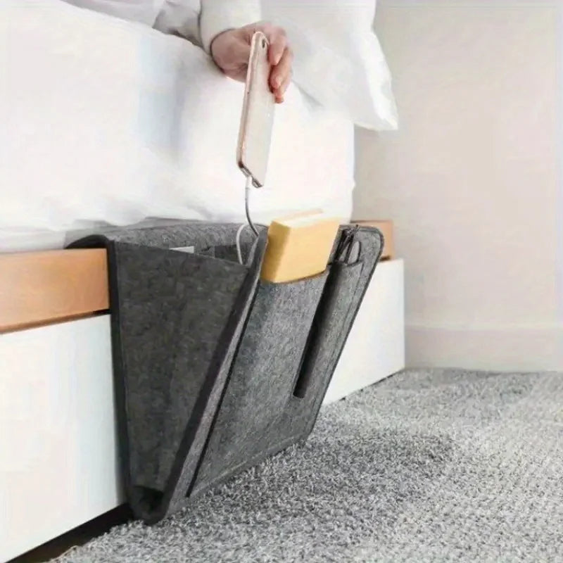 Hanging Bedside Storage Bag | Foldable Fabric Organizer Hanging Storage Organizer QXL