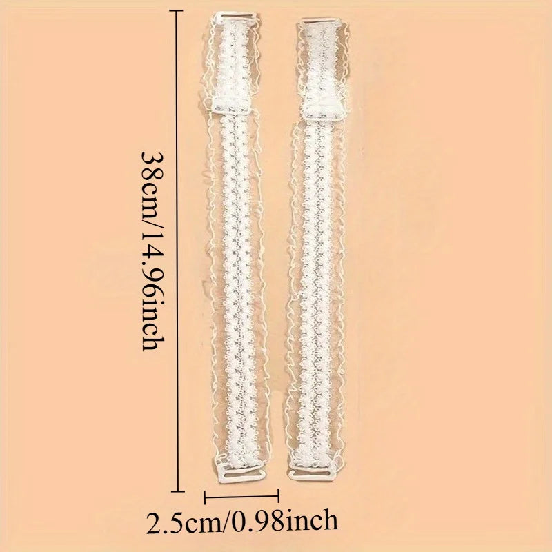 Lace Invisible Non-Slip Bra Straps & Chest Cover | One Size Bra Strap Accessories QXL