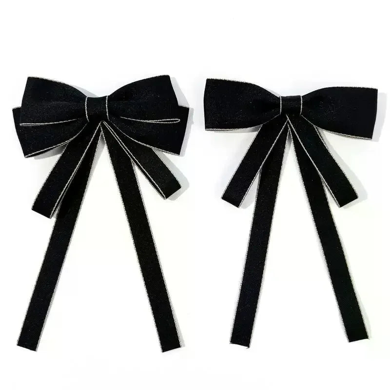 Black Bow Brooch Pin – Women's Collar & Necktie Accessory Bow Brooch Pin QXL