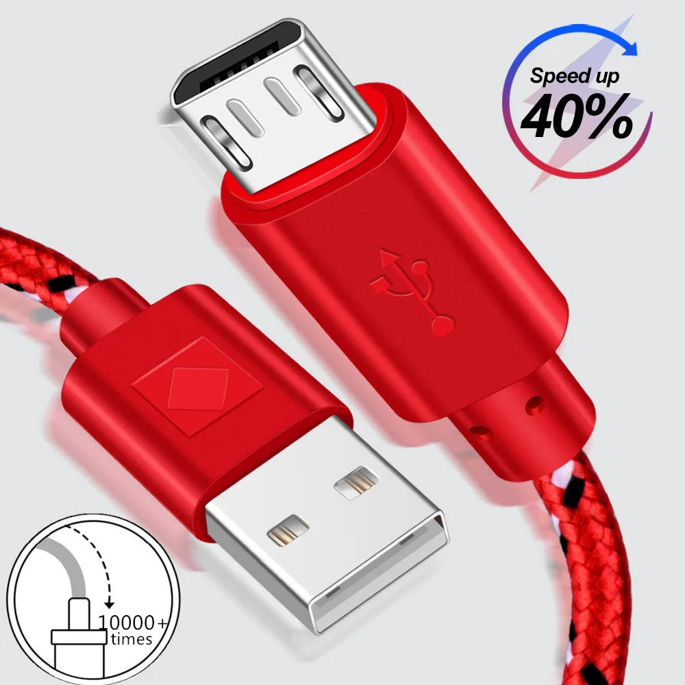 Nylon Braided Micro USB Cable 1m 2m 3m | Android Charger Micro USB Cable QXL