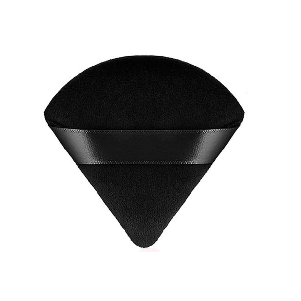 Washable Triangle Velvet Powder Puff | Pure Cotton Face Sponge Makeup Powder Puff QXL black