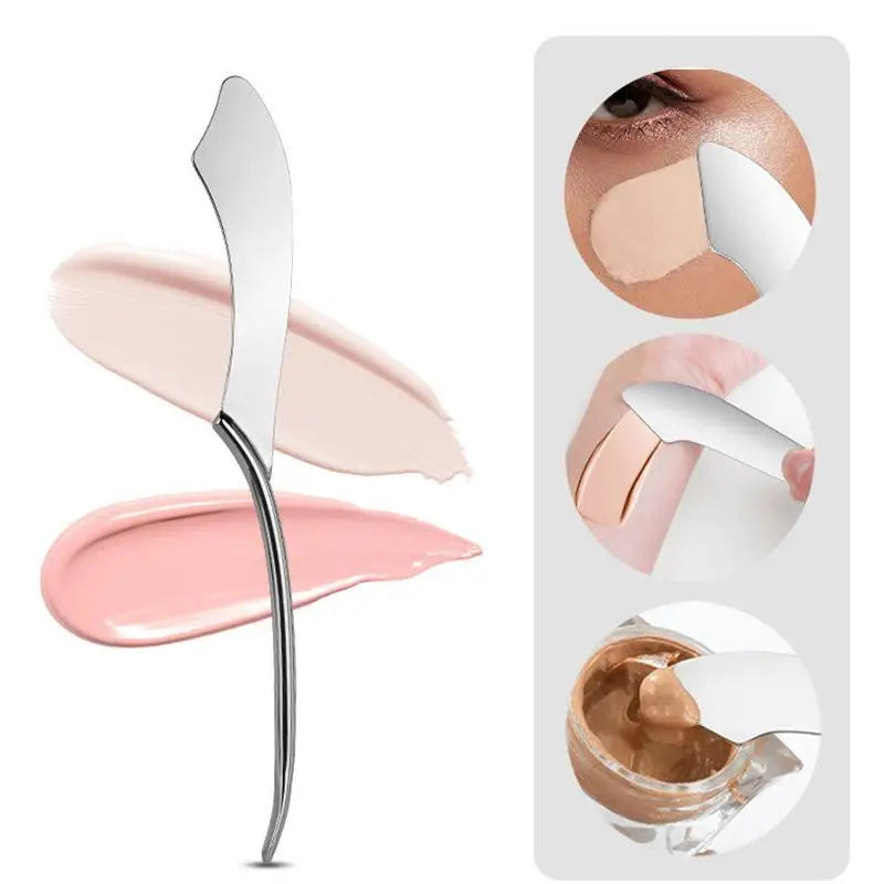 Stainless Steel Makeup Spatula – Hygienic Cosmetic Scoop Tool Makeup Spatula QXL